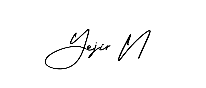 Yejir N stylish signature style. Best Handwritten Sign (AmerikaSignatureDemo-Regular) for my name. Handwritten Signature Collection Ideas for my name Yejir N. Yejir N signature style 3 images and pictures png