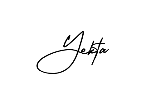 You should practise on your own different ways (AmerikaSignatureDemo-Regular) to write your name (Yekta) in signature. don't let someone else do it for you. Yekta signature style 3 images and pictures png