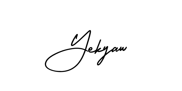 How to Draw Yekyaw signature style? AmerikaSignatureDemo-Regular is a latest design signature styles for name Yekyaw. Yekyaw signature style 3 images and pictures png