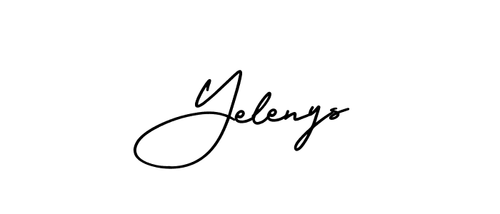How to make Yelenys name signature. Use AmerikaSignatureDemo-Regular style for creating short signs online. This is the latest handwritten sign. Yelenys signature style 3 images and pictures png