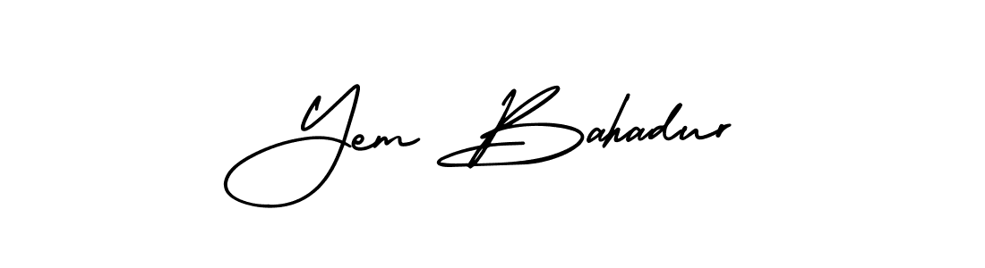 Also You can easily find your signature by using the search form. We will create Yem Bahadur name handwritten signature images for you free of cost using AmerikaSignatureDemo-Regular sign style. Yem Bahadur signature style 3 images and pictures png