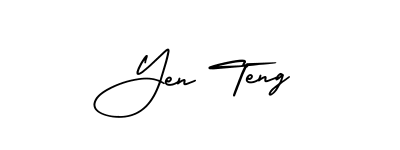 How to Draw Yen Teng signature style? AmerikaSignatureDemo-Regular is a latest design signature styles for name Yen Teng. Yen Teng signature style 3 images and pictures png