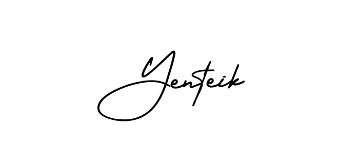 How to make Yenteik signature? AmerikaSignatureDemo-Regular is a professional autograph style. Create handwritten signature for Yenteik name. Yenteik signature style 3 images and pictures png