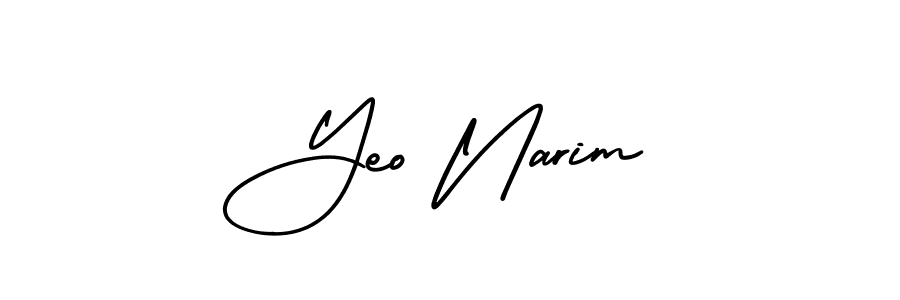 How to Draw Yeo Narim signature style? AmerikaSignatureDemo-Regular is a latest design signature styles for name Yeo Narim. Yeo Narim signature style 3 images and pictures png