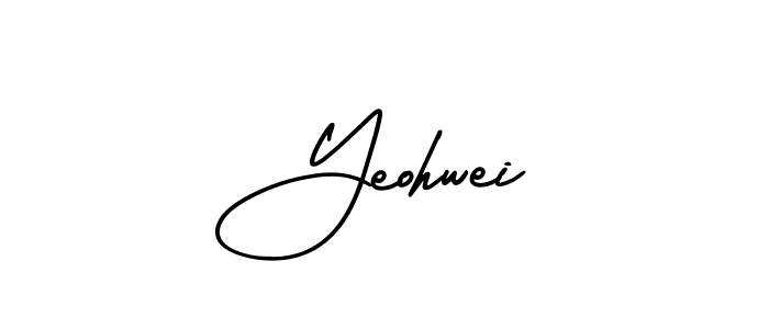 How to Draw Yeohwei signature style? AmerikaSignatureDemo-Regular is a latest design signature styles for name Yeohwei. Yeohwei signature style 3 images and pictures png