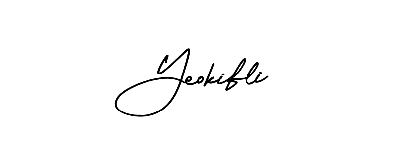Design your own signature with our free online signature maker. With this signature software, you can create a handwritten (AmerikaSignatureDemo-Regular) signature for name Yeokifli. Yeokifli signature style 3 images and pictures png