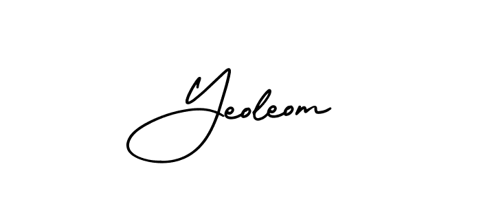Use a signature maker to create a handwritten signature online. With this signature software, you can design (AmerikaSignatureDemo-Regular) your own signature for name Yeoleom. Yeoleom signature style 3 images and pictures png