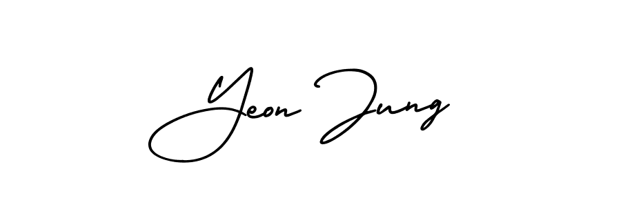Create a beautiful signature design for name Yeon Jung. With this signature (AmerikaSignatureDemo-Regular) fonts, you can make a handwritten signature for free. Yeon Jung signature style 3 images and pictures png