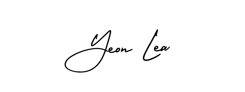 You should practise on your own different ways (AmerikaSignatureDemo-Regular) to write your name (Yeon Lea) in signature. don't let someone else do it for you. Yeon Lea signature style 3 images and pictures png