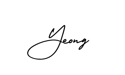 The best way (AmerikaSignatureDemo-Regular) to make a short signature is to pick only two or three words in your name. The name Yeong include a total of six letters. For converting this name. Yeong signature style 3 images and pictures png