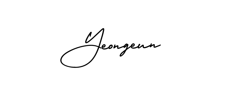 Use a signature maker to create a handwritten signature online. With this signature software, you can design (AmerikaSignatureDemo-Regular) your own signature for name Yeongeun. Yeongeun signature style 3 images and pictures png