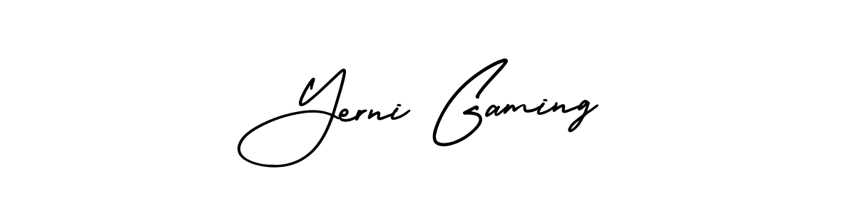 This is the best signature style for the Yerni Gaming name. Also you like these signature font (AmerikaSignatureDemo-Regular). Mix name signature. Yerni Gaming signature style 3 images and pictures png