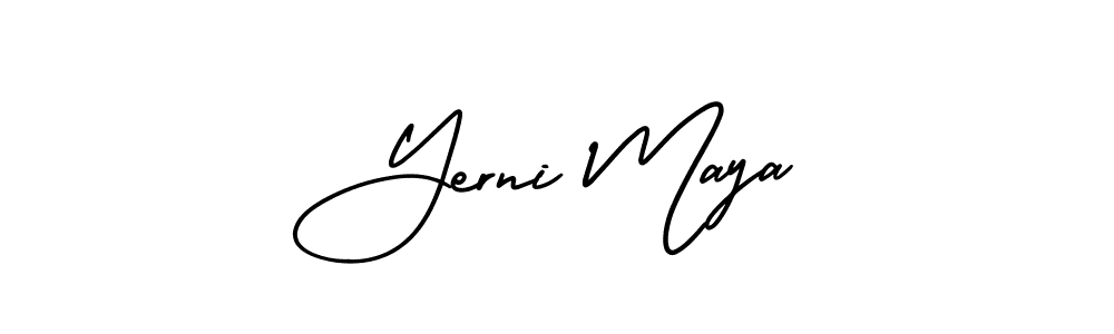 Use a signature maker to create a handwritten signature online. With this signature software, you can design (AmerikaSignatureDemo-Regular) your own signature for name Yerni Maya. Yerni Maya signature style 3 images and pictures png
