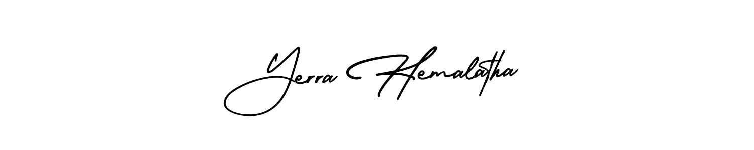 How to Draw Yerra Hemalatha signature style? AmerikaSignatureDemo-Regular is a latest design signature styles for name Yerra Hemalatha. Yerra Hemalatha signature style 3 images and pictures png