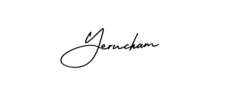 Use a signature maker to create a handwritten signature online. With this signature software, you can design (AmerikaSignatureDemo-Regular) your own signature for name Yerucham. Yerucham signature style 3 images and pictures png