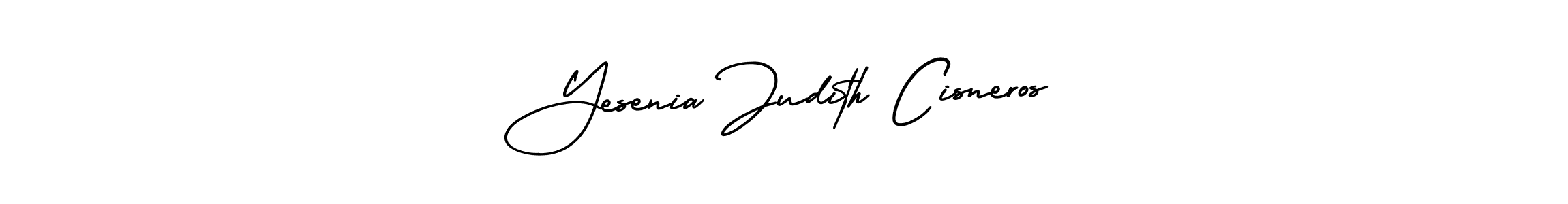 You should practise on your own different ways (AmerikaSignatureDemo-Regular) to write your name (Yesenia Judith Cisneros) in signature. don't let someone else do it for you. Yesenia Judith Cisneros signature style 3 images and pictures png