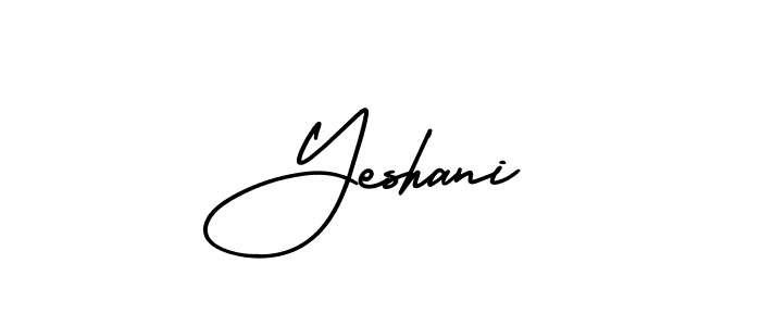 The best way (AmerikaSignatureDemo-Regular) to make a short signature is to pick only two or three words in your name. The name Yeshani include a total of six letters. For converting this name. Yeshani signature style 3 images and pictures png