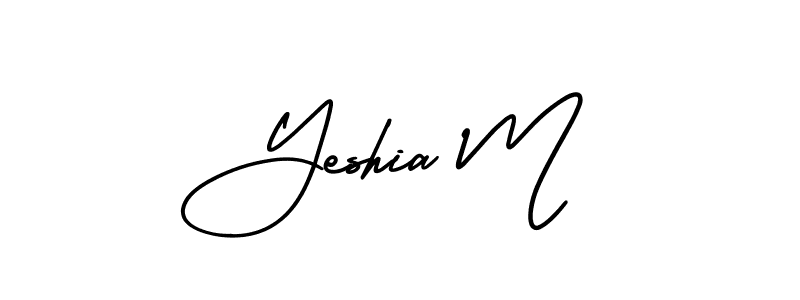 Design your own signature with our free online signature maker. With this signature software, you can create a handwritten (AmerikaSignatureDemo-Regular) signature for name Yeshia M. Yeshia M signature style 3 images and pictures png