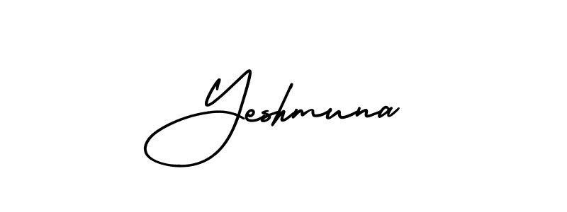 It looks lik you need a new signature style for name Yeshmuna. Design unique handwritten (AmerikaSignatureDemo-Regular) signature with our free signature maker in just a few clicks. Yeshmuna signature style 3 images and pictures png