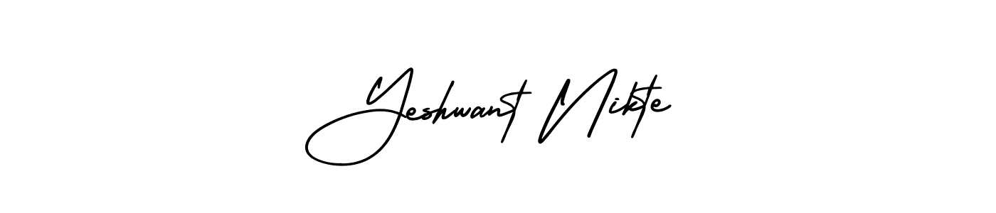 Also You can easily find your signature by using the search form. We will create Yeshwant Nikte name handwritten signature images for you free of cost using AmerikaSignatureDemo-Regular sign style. Yeshwant Nikte signature style 3 images and pictures png