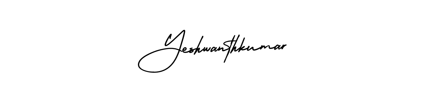 The best way (AmerikaSignatureDemo-Regular) to make a short signature is to pick only two or three words in your name. The name Yeshwanthkumar include a total of six letters. For converting this name. Yeshwanthkumar signature style 3 images and pictures png