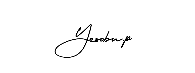 The best way (AmerikaSignatureDemo-Regular) to make a short signature is to pick only two or three words in your name. The name Yesobu.p include a total of six letters. For converting this name. Yesobu.p signature style 3 images and pictures png