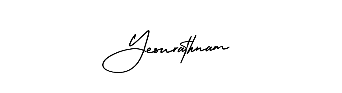 How to make Yesurathnam name signature. Use AmerikaSignatureDemo-Regular style for creating short signs online. This is the latest handwritten sign. Yesurathnam signature style 3 images and pictures png