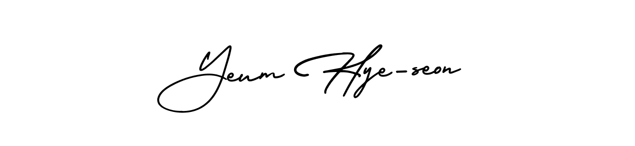 Use a signature maker to create a handwritten signature online. With this signature software, you can design (AmerikaSignatureDemo-Regular) your own signature for name Yeum Hye-seon. Yeum Hye-seon signature style 3 images and pictures png