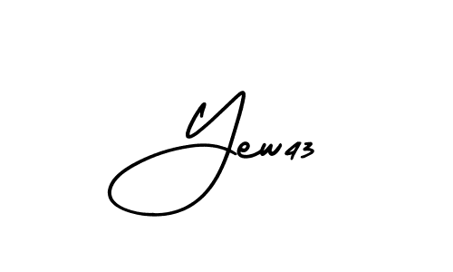 You should practise on your own different ways (AmerikaSignatureDemo-Regular) to write your name (Yew43) in signature. don't let someone else do it for you. Yew43 signature style 3 images and pictures png
