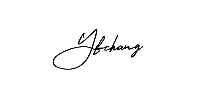 Use a signature maker to create a handwritten signature online. With this signature software, you can design (AmerikaSignatureDemo-Regular) your own signature for name Yfchang. Yfchang signature style 3 images and pictures png