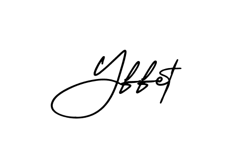 You should practise on your own different ways (AmerikaSignatureDemo-Regular) to write your name (Yffet) in signature. don't let someone else do it for you. Yffet signature style 3 images and pictures png