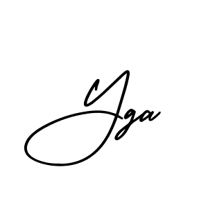 How to make Yga name signature. Use AmerikaSignatureDemo-Regular style for creating short signs online. This is the latest handwritten sign. Yga signature style 3 images and pictures png