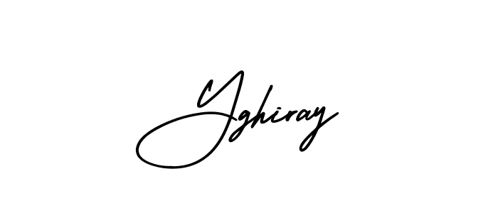 The best way (AmerikaSignatureDemo-Regular) to make a short signature is to pick only two or three words in your name. The name Yghiray include a total of six letters. For converting this name. Yghiray signature style 3 images and pictures png