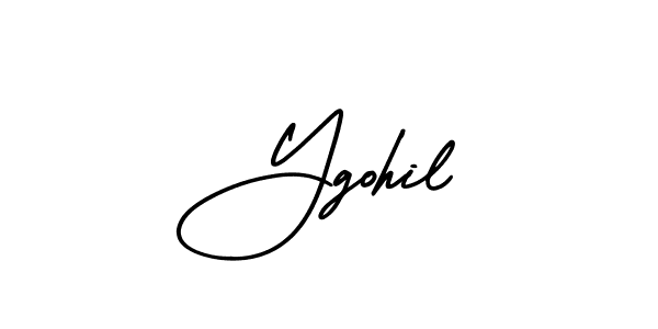 Create a beautiful signature design for name Ygohil. With this signature (AmerikaSignatureDemo-Regular) fonts, you can make a handwritten signature for free. Ygohil signature style 3 images and pictures png