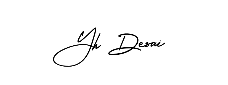 Design your own signature with our free online signature maker. With this signature software, you can create a handwritten (AmerikaSignatureDemo-Regular) signature for name Yh Desai. Yh Desai signature style 3 images and pictures png