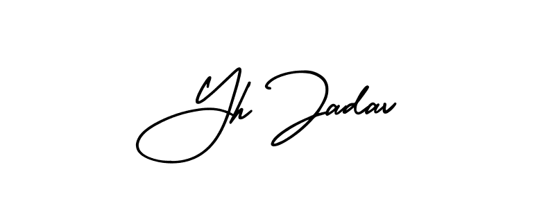 See photos of Yh Jadav official signature by Spectra . Check more albums & portfolios. Read reviews & check more about AmerikaSignatureDemo-Regular font. Yh Jadav signature style 3 images and pictures png