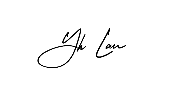 Use a signature maker to create a handwritten signature online. With this signature software, you can design (AmerikaSignatureDemo-Regular) your own signature for name Yh Lau. Yh Lau signature style 3 images and pictures png