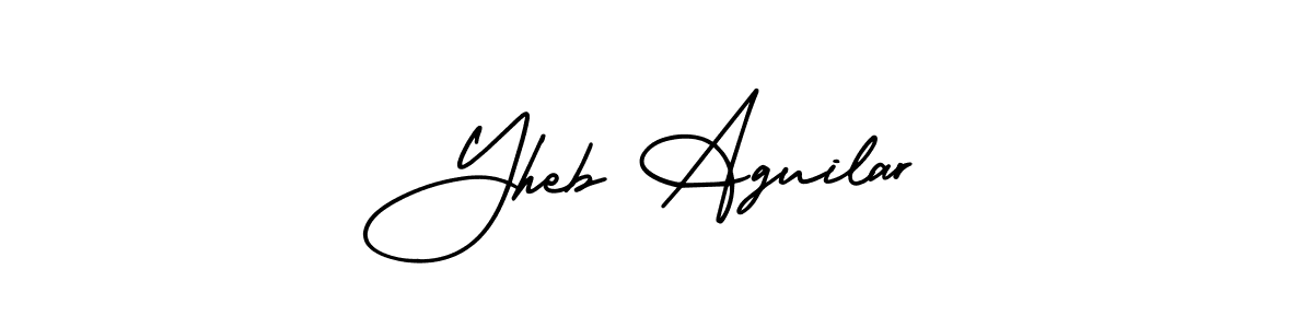 Use a signature maker to create a handwritten signature online. With this signature software, you can design (AmerikaSignatureDemo-Regular) your own signature for name Yheb Aguilar. Yheb Aguilar signature style 3 images and pictures png