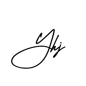 Design your own signature with our free online signature maker. With this signature software, you can create a handwritten (AmerikaSignatureDemo-Regular) signature for name Yhj. Yhj signature style 3 images and pictures png