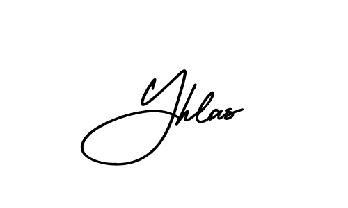 The best way (AmerikaSignatureDemo-Regular) to make a short signature is to pick only two or three words in your name. The name Yhlas include a total of six letters. For converting this name. Yhlas signature style 3 images and pictures png
