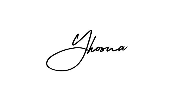 You should practise on your own different ways (AmerikaSignatureDemo-Regular) to write your name (Yhosua) in signature. don't let someone else do it for you. Yhosua signature style 3 images and pictures png