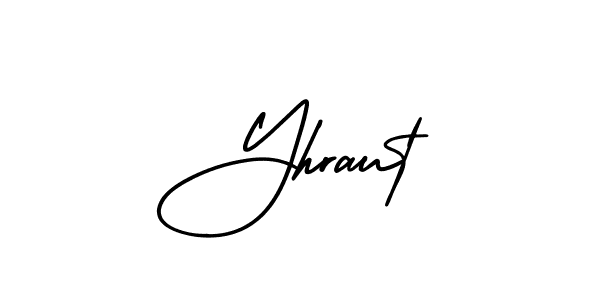 How to make Yhraut name signature. Use AmerikaSignatureDemo-Regular style for creating short signs online. This is the latest handwritten sign. Yhraut signature style 3 images and pictures png
