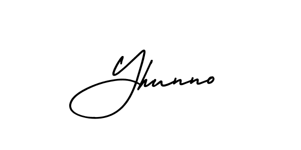 It looks lik you need a new signature style for name Yhunno. Design unique handwritten (AmerikaSignatureDemo-Regular) signature with our free signature maker in just a few clicks. Yhunno signature style 3 images and pictures png