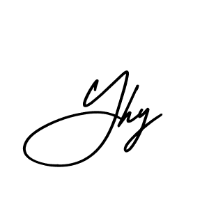 Design your own signature with our free online signature maker. With this signature software, you can create a handwritten (AmerikaSignatureDemo-Regular) signature for name Yhy. Yhy signature style 3 images and pictures png