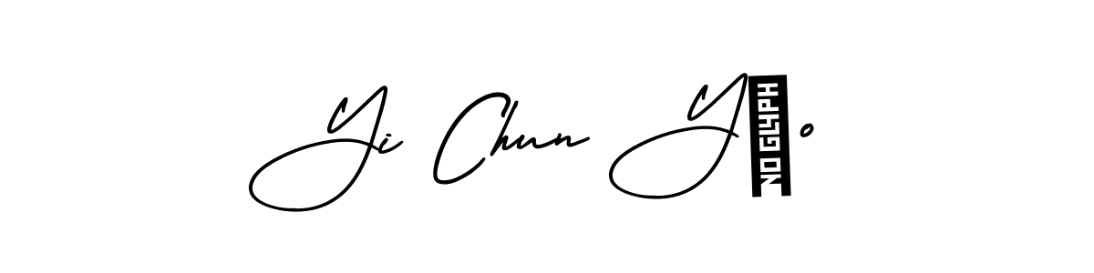 How to make Yi Chun Yáo name signature. Use AmerikaSignatureDemo-Regular style for creating short signs online. This is the latest handwritten sign. Yi Chun Yáo signature style 3 images and pictures png