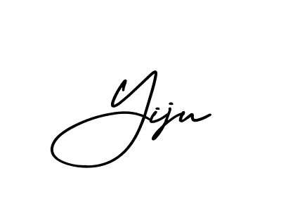 How to make Yiju name signature. Use AmerikaSignatureDemo-Regular style for creating short signs online. This is the latest handwritten sign. Yiju signature style 3 images and pictures png