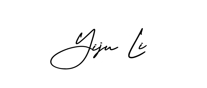 How to make Yiju Li name signature. Use AmerikaSignatureDemo-Regular style for creating short signs online. This is the latest handwritten sign. Yiju Li signature style 3 images and pictures png