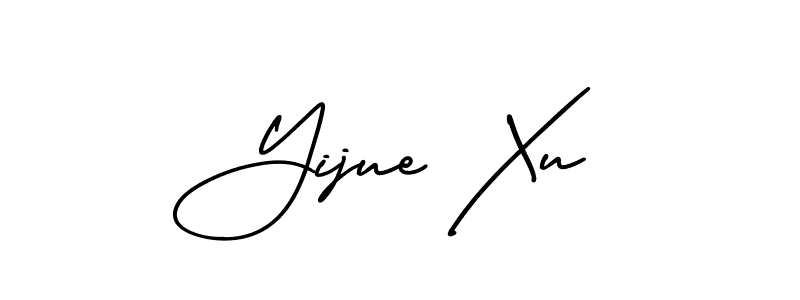 This is the best signature style for the Yijue Xu name. Also you like these signature font (AmerikaSignatureDemo-Regular). Mix name signature. Yijue Xu signature style 3 images and pictures png