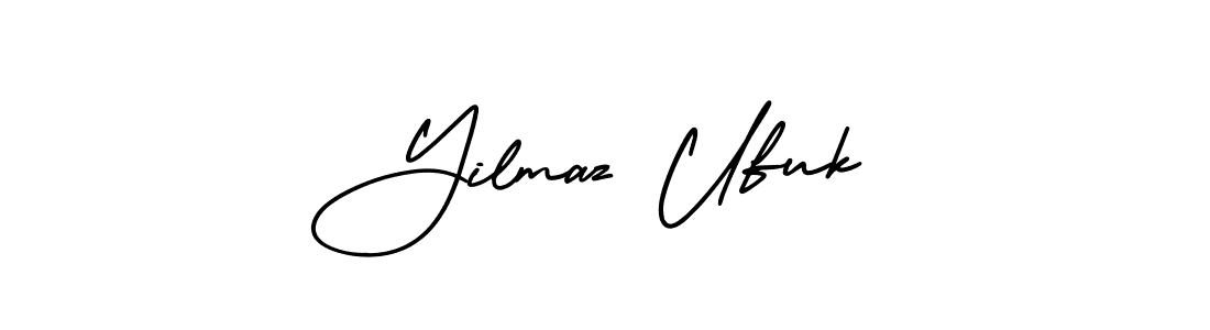 Yilmaz Ufuk stylish signature style. Best Handwritten Sign (AmerikaSignatureDemo-Regular) for my name. Handwritten Signature Collection Ideas for my name Yilmaz Ufuk. Yilmaz Ufuk signature style 3 images and pictures png