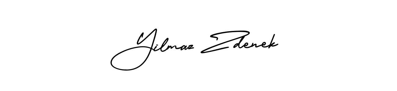 This is the best signature style for the Yilmaz Zdenek name. Also you like these signature font (AmerikaSignatureDemo-Regular). Mix name signature. Yilmaz Zdenek signature style 3 images and pictures png